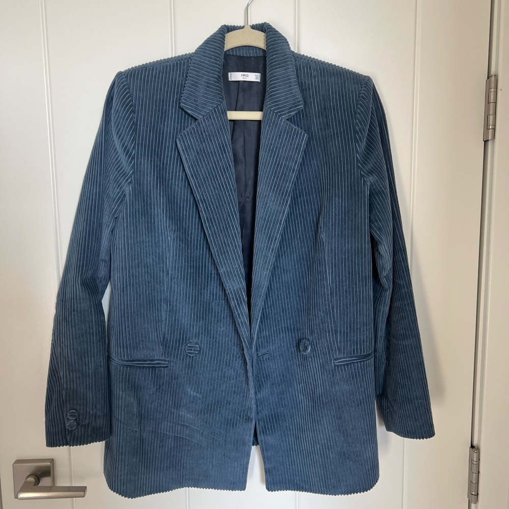 Blue Corduroy Mango Blazer